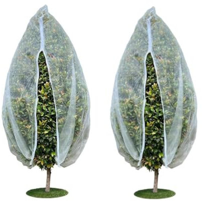 Fruit Tree Netting Bags with Zipper and Drawstring Anti Bird Plant Protection Cover for Blueberry Bush Berry Plants Reusable Garden Netting Barrier for Fruit Trees, Outdoor Bush Nets
