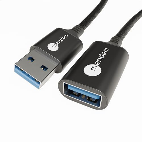 USB 3.0 Verlängerung, Verlängerungskabel A-Stecker auf A-Buchse, geflochtenes Nylon, 5 Gbps, Plug & Play, für Maus, Tastatur, Drucker, Webcam, Scanner (Schwarz, 2 Meter)