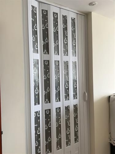 Falttür mit Ziehharmonika-Motiv, weiß, für Küche, Bad oder Schlafzimmer, erhältlich in den Breiten 61 cm, 76,2 cm, 91,4 cm, 121,9 cm, 132,1 cm, 152,4 cm, 182,9 cm, 203,2 cm