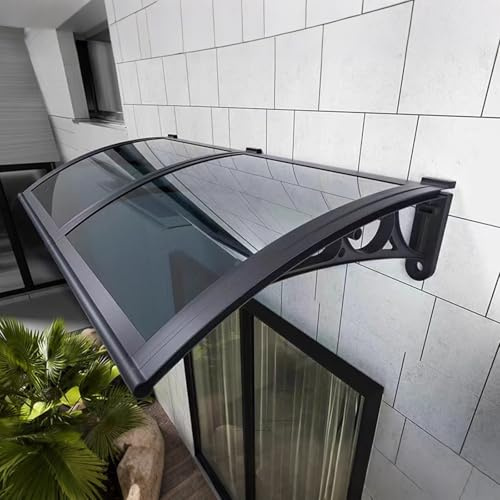 XMLYSMYS Marquise de Porte D’Entrée Moderne, Auvent de Porte et Fenêtres, avec Support en Alliage D'aluminium, pour Pare-Soleil, Protection UV, Pluie et Neige(60x160cm)