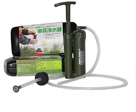 Pure Easy - Purificador de agua, filtro de agua, de plástico, cartucho de cerámica, portátil (0,1 micras, para exteriores, supervivencia, senderismo, acampada)