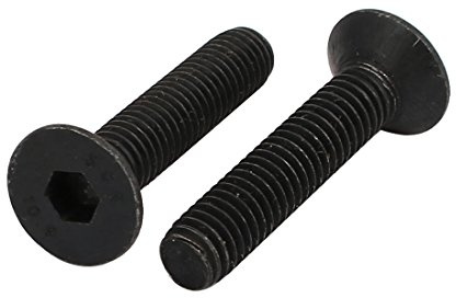 sourcing map 2 Stück Senkkopfschrauben M6x30mm Flache Senkkopf Innensechskant Linksgewinde Bolzen DIN7991 | Befestigungsbolzen Din7991