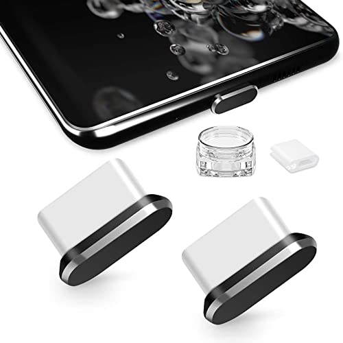 TITACUTE USB Typ C Staubschutz 2 Pack für iPhone 15,USB C Staubschutzstöpsel Schutzkappe Staubschutz mit Mini Tragetasche Typ C Staubstecker für Samsung S24 A53 A33 S23 FE S22 Xiaomi Piexl 8 Schwarz