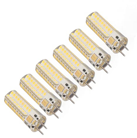 Fydun 6Pcs GY6.35 Lampadina LED 7W AC DC12V 700lm 72 LED 360 Gradi LED Corn Lampadina per Lampade a Sospensione Plafoniere Luce Calda (2700K 3000K) (Bianco caldo)