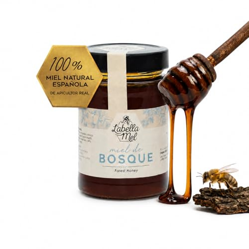 L'Abella Mel | Miel de Bosque Multifloral 100% Natural | Miel Pura de Abeja Española Sin Pasteurizar Ni Aditivos | Recolección Manual Directa del Apicultor | Apicultura Familiar | 500 gr