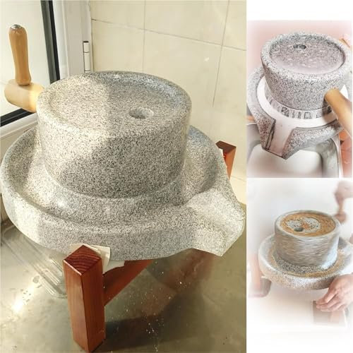 NXSLONE Mulino a Pietra，Mulino per Cereali Mulino in Granito Umido/Secco for Cereali Domestici, Mulino didattico Fatto a Mano for la Famiglia, Ornamento Classico da Giardino(L (25cmx40cm))