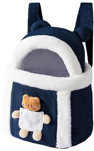 Warme Katzentransportbox, warme Katzentransporttasche, niedliche Katzen-Reisetransportbox, Welpentransportbox für draußen, Katzentransportbox mit Öffnung oben, Rucksack