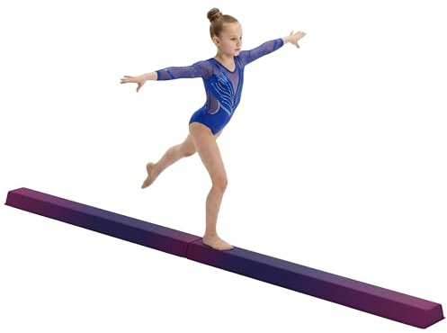 SPORTNOW 2,3 m faltbarer Gymnastikbalken, Boden-Balken für Kinder mit rutschfester Unterseite, Gymnastikausrüstung für Zuhause, Fitnessstudio, Training, Übung