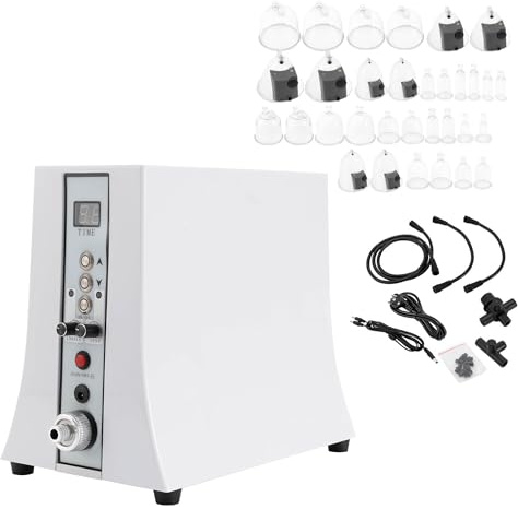 Brustvergrößerung Vakuumpumpe, 32-cups Brustpumpe Breast Saugmassage Schröpfgerät mit Einstellbarer Timer 1-60min Schröpfmaschine Brust Körper Massagegerät für Schröpfen und Beauty