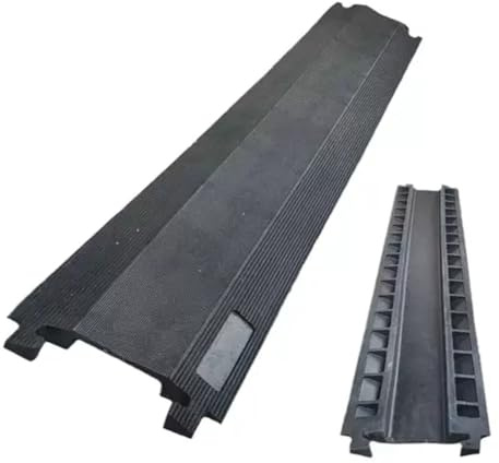Kabelschutz Aussenbereich 1-Kanal, Robuster Rutschfester Kabelschutzmatte, 10 Tonnen Tragkraft, Zum Schutz von Kabeln und Schläuchen(100x22x3cm/39x9x1.2in)