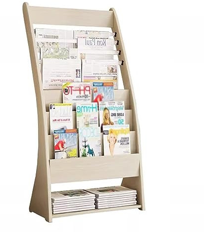 Zeitschriften- und Zeitungsständer aus Holz – bodenstehender Prospektständer für Hotels, Bibliotheken, Klassenzimmer und Heimbüros – industrieller Aktenordner Literaturregal