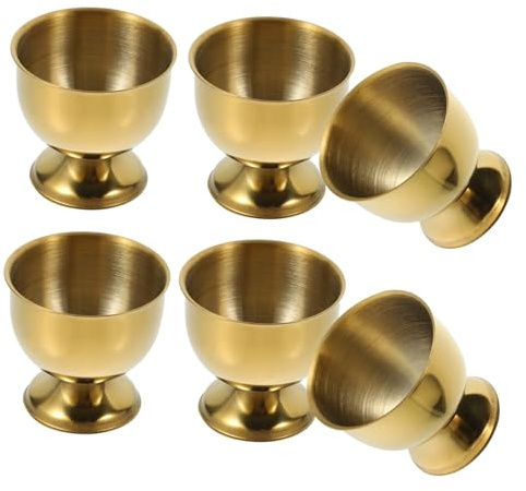 IMIKEYA 6piezas Hueveras Huevera Soporte Metálico para Desayuno Resistente y Fácil De Limpiar