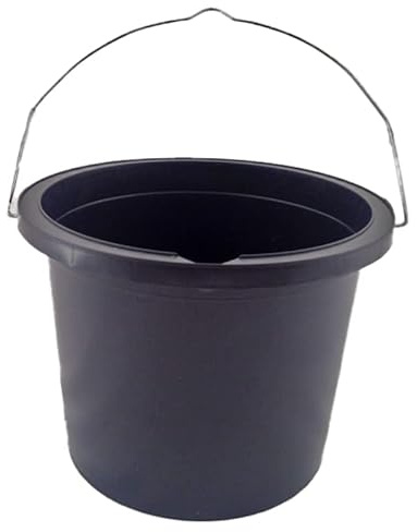 2.5 Litre Plastic Paint Kettle with Metal Handle – Durable & Easy to Clean Decorator Paint Bucket – For Water-Based, Solvent Paints, Cleaning Solutions & Tools - Black