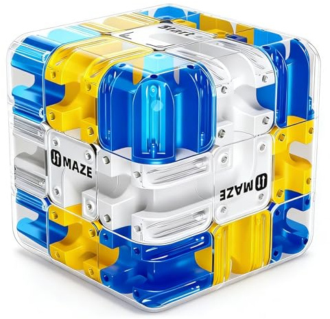 3D WüRfel Labyrinth, ZauberwüRfel mit Kugel, 3D Labyrinth Kugel Komplexes, 3D Kugellabyrinth WüRfel, 3D Labyrinth Puzzle WüRfel, Gehirntrainingsspielzeug zum Stressabbau