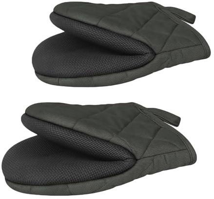 Neopren-Kochhandschuhe, hitzebeständig bis 260 °C, extra lang, mit Baumwolle gefüttert, zum Grillen und Braten, rutschfeste Backhandschuhe für den Ofen