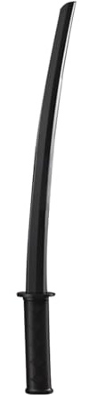 Modelo de espada samurái impresa en 3D, accesorio de cosplay instantáneo con mango flexible, coleccionable y accesorio de disfraz (negro)