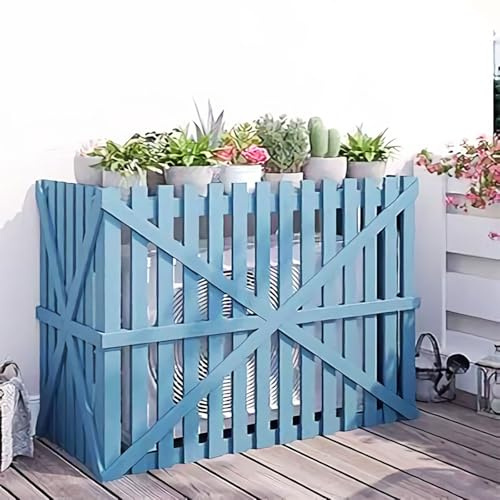 Outdoor-Klimaanlagen-Holz-Schattenpaneele für Balkon und Terrasse, schalldichtes Gehäuse für Hinterhof und Veranda, stilvolle Lufteinheit