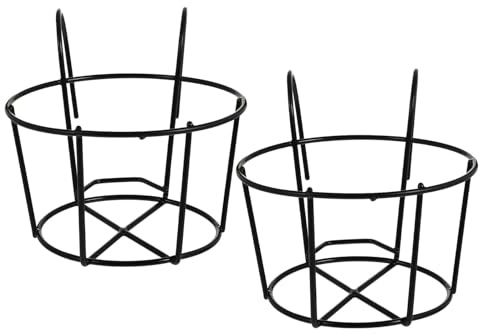 Homoyoyo Supporto per Piante Sospese in Ferro Nero 2 Pezzi, Portavasi da Ringhiera Balcone Salvaspazio per Esterni e Interni, Appendini per Fioriere da Balcone e Giardino