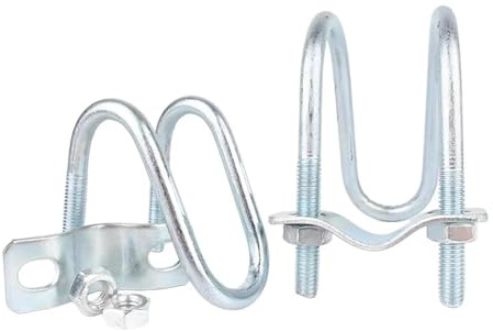 Morsetto a bullone doppio a forma di U, Connettore a morsetto for tubi e ponteggi zincato con bullone a U M8 di dimensioni multiple(M8x25x32mm)