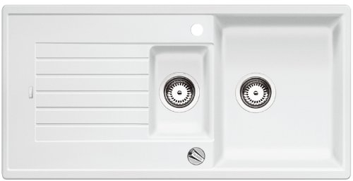 BLANCO ZIA 6 S | Granitspüle aus SILGRANIT weiß | Einbauart: Einbau von Oben | reversibel | für 60 cm breite Unterschränke | Großes Becken | Reinigungsfreundliche Öberfläche