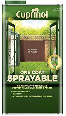 Cuprinol 5 Litre One Coat Sprayable Fence Treatment Autumn Brown