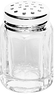 Brillibum Design Mini Salzstreuer Kristallglas Gewürzstreuer Eckig klein Glas Feinsilber Echt Silber Salzstreuer Pfefferstreuer Streuer Glas Salz-und Pfefferstreuer