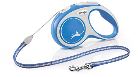 Kerbl Flexi Leine New Comfort, Hundeleine Katzenleine Rollleine, 3-8m 8-20kg, 4000498042830, Blau, S 12kg / 5m Seil
