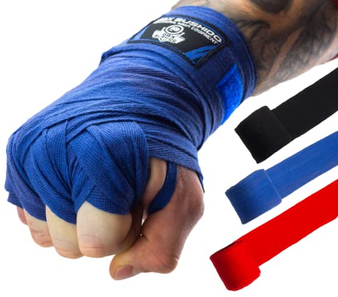 DBX BUSHIDO SPORT Bandagen Boxen 4m oder 2m - Baumwolle Boxbandagen Herren - Flexibel Box Bandagen Männer mit Starkem Klettverschluss - Boxing Bandage für den Kampfsport