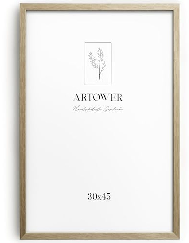 Artower® Bilderrahmen für 30 x 45 cm Natur Holz Eiche Dünner Rahmen | Posterrahmen Groß Vintage Collage | Picture Frame 30x45cm | Holzrahmen Holz-Bilderrahmen | Holzbilderrahmen Poster Rahmen Echtholz