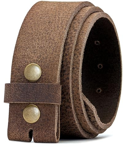 Ashford Ridge 40mm Full Grain Hide Leather Snap On Belt - Vintage Brown XL