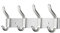 MEIJO Garderobenhaken Edelstahl, Hakenleiste Kleiderhaken Wand mit 4 Haken, Garderobe Garderobenleiste Wandgarderobe für Schlafzimmer Bad Küche (Silber, 4 Haken)