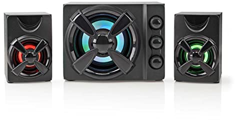 NEDIS Altoparlante per gaming | Canali degli altoparlanti: 2.1 | Alimentazione a USB | 3,5 mm maschio | 33 W | LED | Controllo del Volume