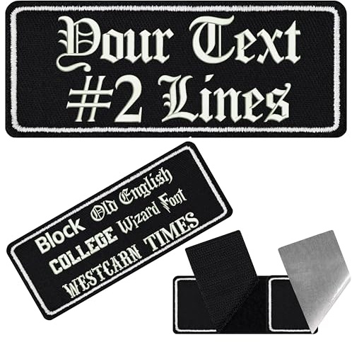 Patch Personalisiert mit Klettverschluss | Klettpatch personalisieren | Aufnäher mit Klett | Namensschilder für Kleidung | Klett Patch selbst gestalten 2 Zeilen | 75x30mm