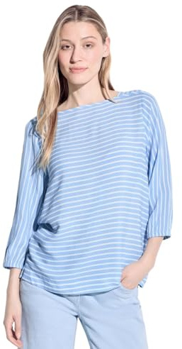 Cecil B344679 Blusa a Righe, Soft Light Blue, XS Donna