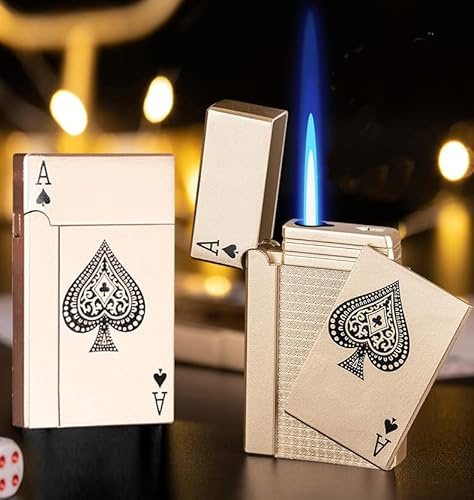 Paquete de 2 encendedores de antorcha de llama recargables de butano, encendedor de antorcha ajustable, encendedor de bolsillo clásico para hombres y mujeres (sin butano)