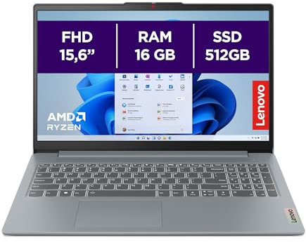 Lenovo IdeaPad Slim 3 Gen 8 – Ordenador Portátil 15.6 FHD AMD Ryzen 5 5625U, 16 GB RAM, 512 GB SSD, Gráficos AMD Radeon Integrados, Wi-Fi 6, Sin Sistema Operativo Teclado QWERTY Español - Gris