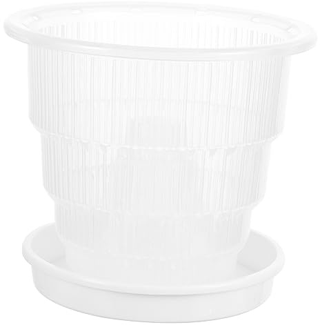 Milisten Pot Transparent pour Orchidées avec Drainage et Soucoupe Pot Plastique Respirant pour Culture de Fleurs