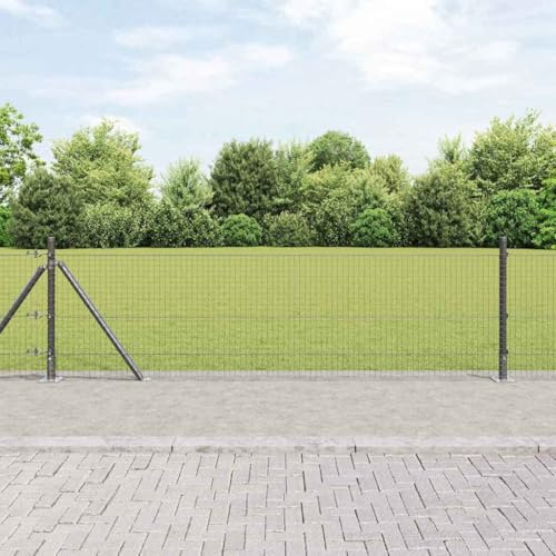 Recinzione da giardino a doppia asta,Recinzione con palo grigio 0,6 x 100 m acciaio