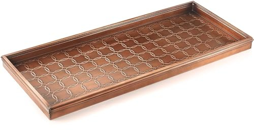 Good Directions Large Boot Tray, Circles Multi-Purpose All Weather Decorative Boot Tray, Shoes, Plants, Garage, Patio Door, Pet Bowls, 34 inch Entry Indoor Shoe Tray, Copper Finish
