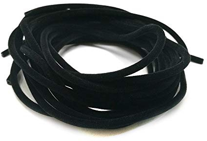 10 Feets Black Velvet Cord 3mm Round Fit Memory Wires ~Jewelry Making~