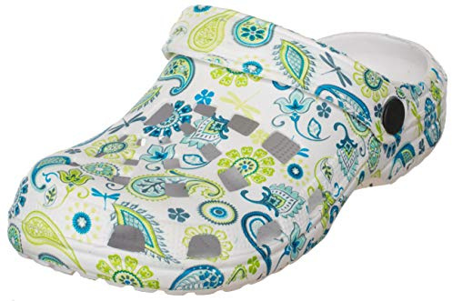 Brandsseller Zoccoli da Donna Estivi con Motivo Fantasia – Leggeri, Traspiranti, Comodi, Antiscivolo – Cinturino Ribaltabile – per Giardino, Tempo Libero, Spiaggia