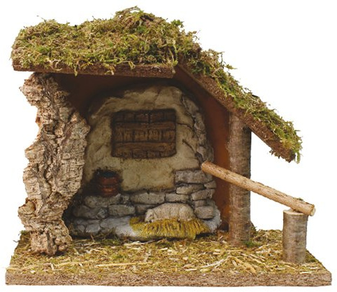 Loving Jesus CHRISTMAS NATIVITY SHED Xmas Nativity Stable10 X 8'' Hand Finished Made in Italy
