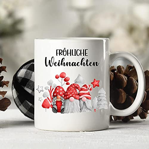 Tasse fröhlichen Weihnachten Weihnachtstasse Wichtel Kaffeebecher bedruckte Tasse