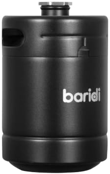 Baridi Mini Stainless Steel Growler Keg 2L, Matte Black Suitable for Soft Drinks or Beer on Tap at Home - DH99