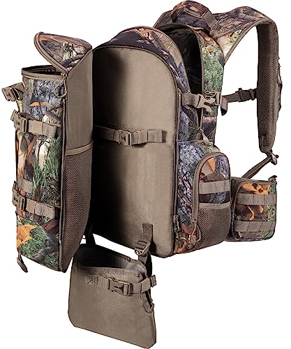 BLISSWILL Großer Jagdrucksack für Bogengewehr mit wasserdichtem Regenschutz, Jagdausrüstung, Zubehör, 40 l, New Leaf Camouflage, Classic