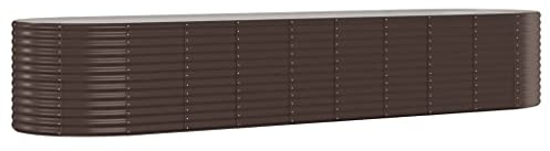 vidaXL Hochbeet, Wetterfestes Hochbeet für Garten Balkon Terrasse, Kräuterhochbeet zum Selber Bauen, Pflanzkasten aus Metall, Verzinkter Stahl Braun