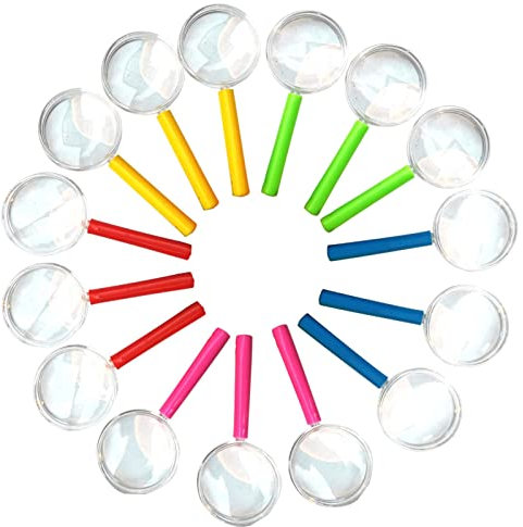 Lupen für er, leichte Mini-Lupe aus Kunststoff, optische Detektiv-Klarexperiment-Lupe für Zuhause, Schule, Outdoor, Naturerkundung, Detektiv-llenspiel