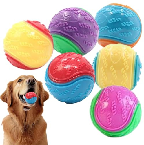 Irunfast 6Pcs Dog Balls, Interactive Dog Ball, Scooby Doo Dog Ball,Thrower Dog Balls Indestructible Dog Toys