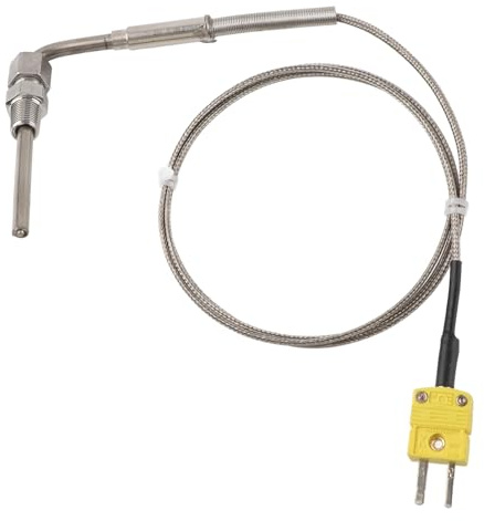 EGT Thermocouple K Type for Exhaust Gas Temperature Probe Sensors with Exposed Tip Type K Thermocouple 1/8 NPT Thread Connector 1 Meter Length Measuring Range 0 to 1100 ℃