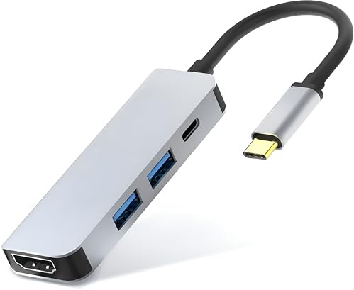 AUNEK USB C-hub, 4-i-1 USB C till HDMI-adapter med 100 W PD-laddning, 4K HDMI, USB 3.0, USB 2.0, multiportadapter kompatibel med MacBook Air, iPad Pro, Steam Deck, Dell, HP, Lenovo och annan USB